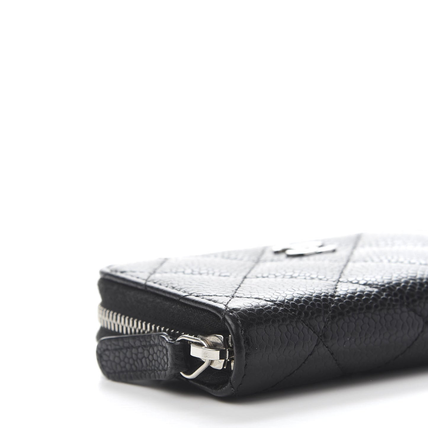 Caviar Quilted Zip Coin Purse Black