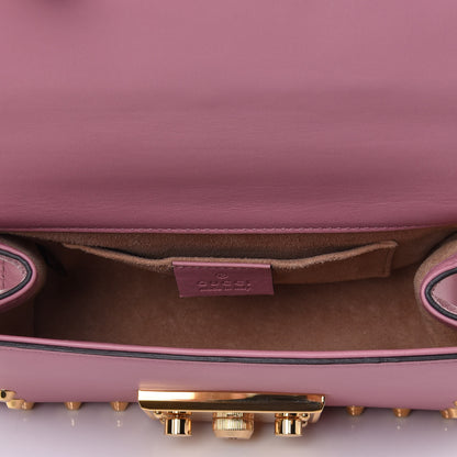 Gucci Calfskin Studded Small Padlock Shoulder Bag Carmine Rose 4 of 4