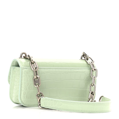 Balenciaga Extra Supple Calfskin Crocodile Embossed Gossip Chain Bag XS Light Green 3 of 9
