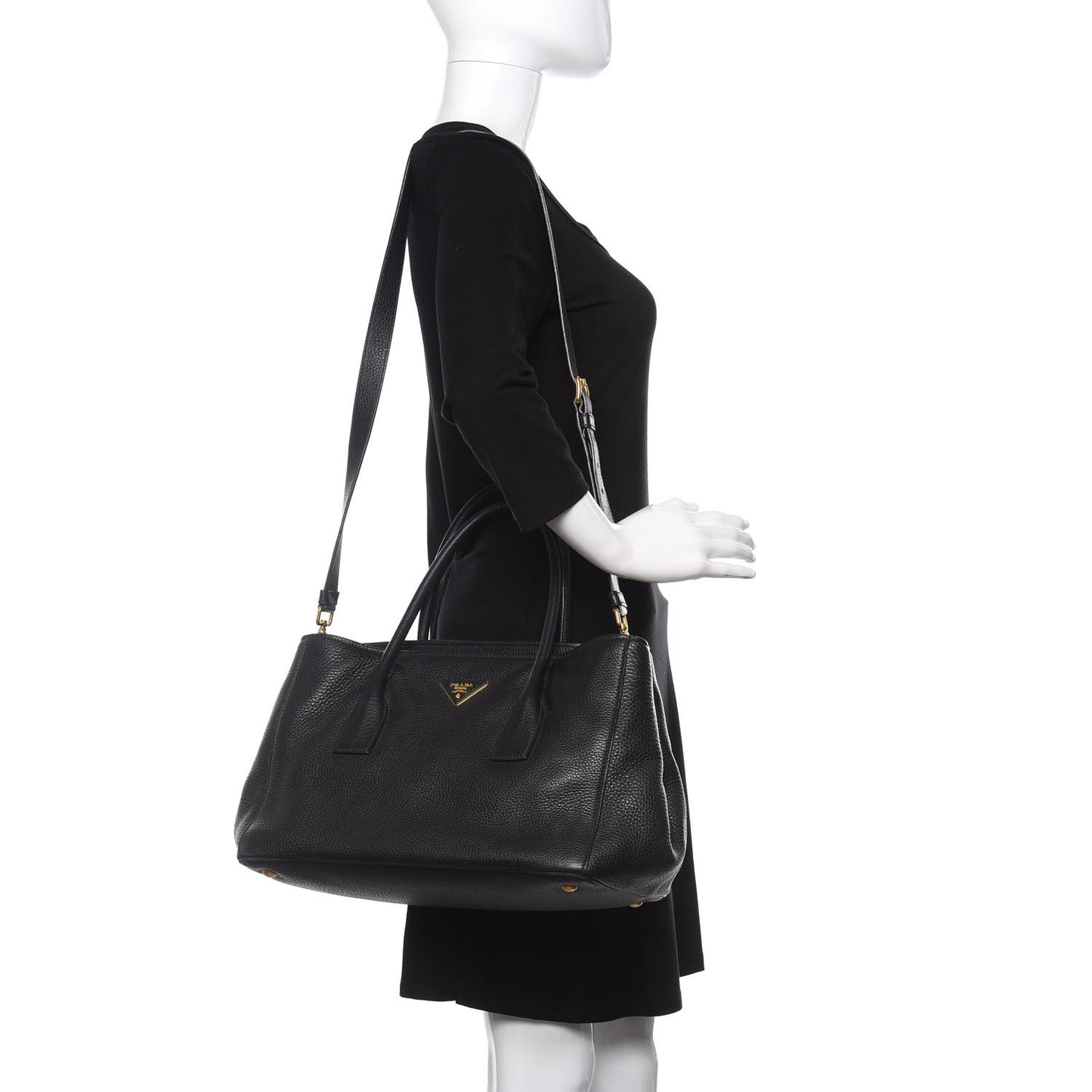 Vitello Daino Shopping Tote Black