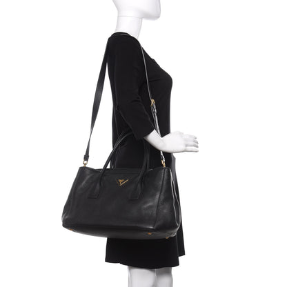 Prada Vitello Daino Shopping Tote Black 3 of 11