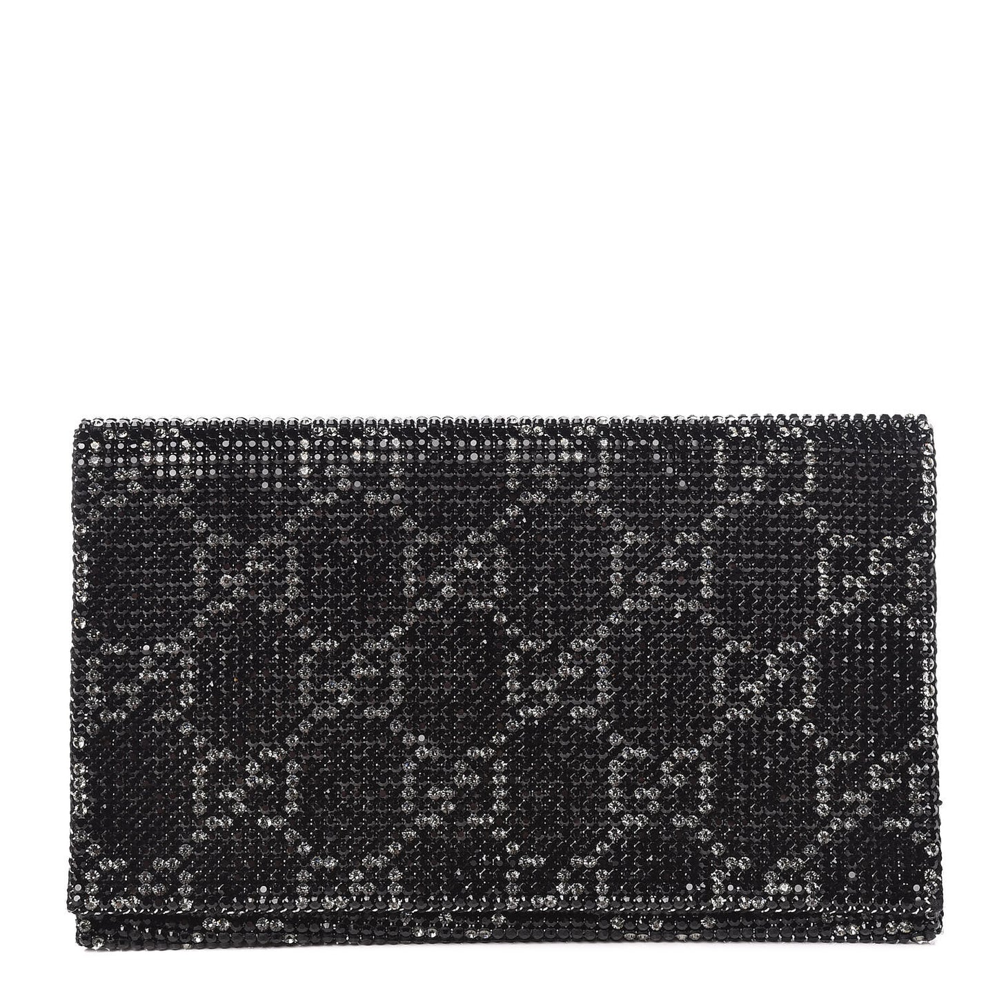 Satin Swarovski Crystal Clutch Black