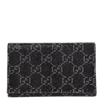 Gucci Satin Swarovski Crystal Clutch Black 1 of 8