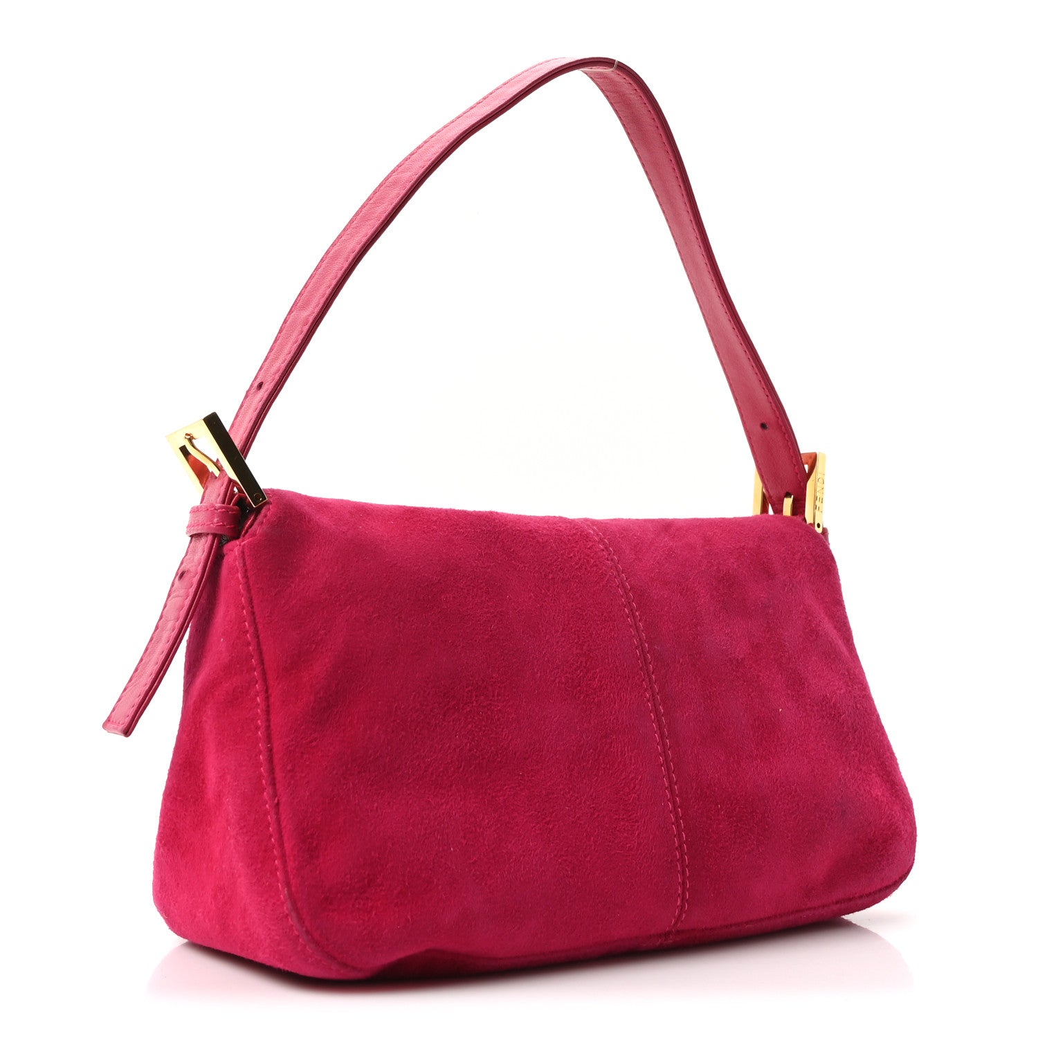 Fendi Suede Baguette Flap Fuchsia 3 of 9