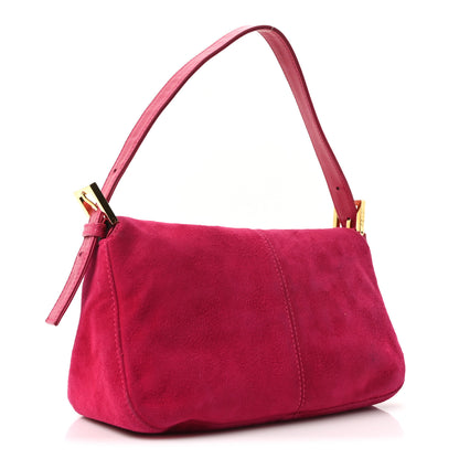 Fendi Suede Baguette Flap Fuchsia 3 of 9