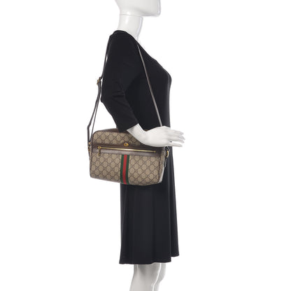 Gucci GG Supreme Monogram Web Small Ophidia Shoulder Bag Brown 2 of 9