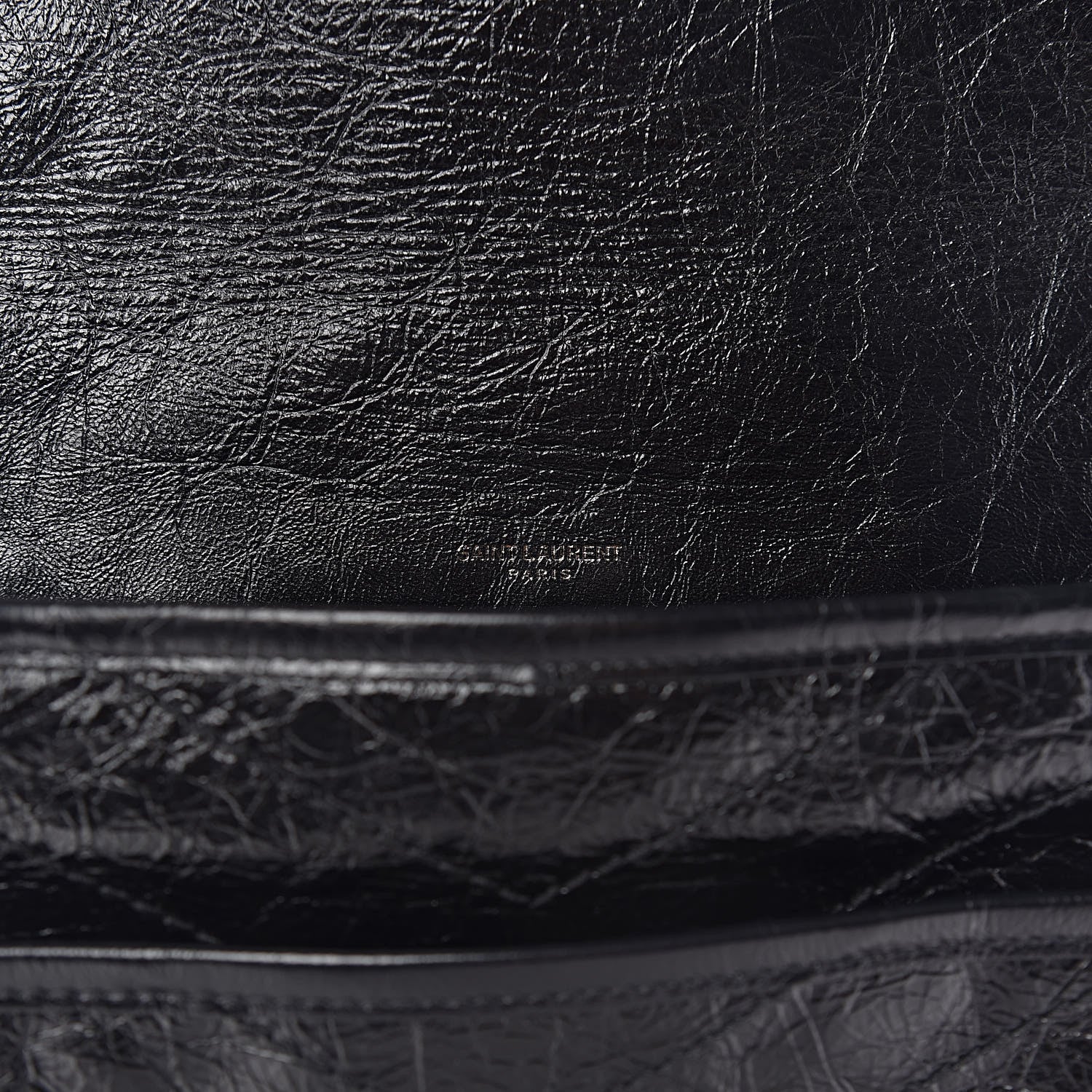 Saint Laurent Crinkled Calfskin Matelasse Monogram Medium Niki Chain Satchel Black 7 of 12