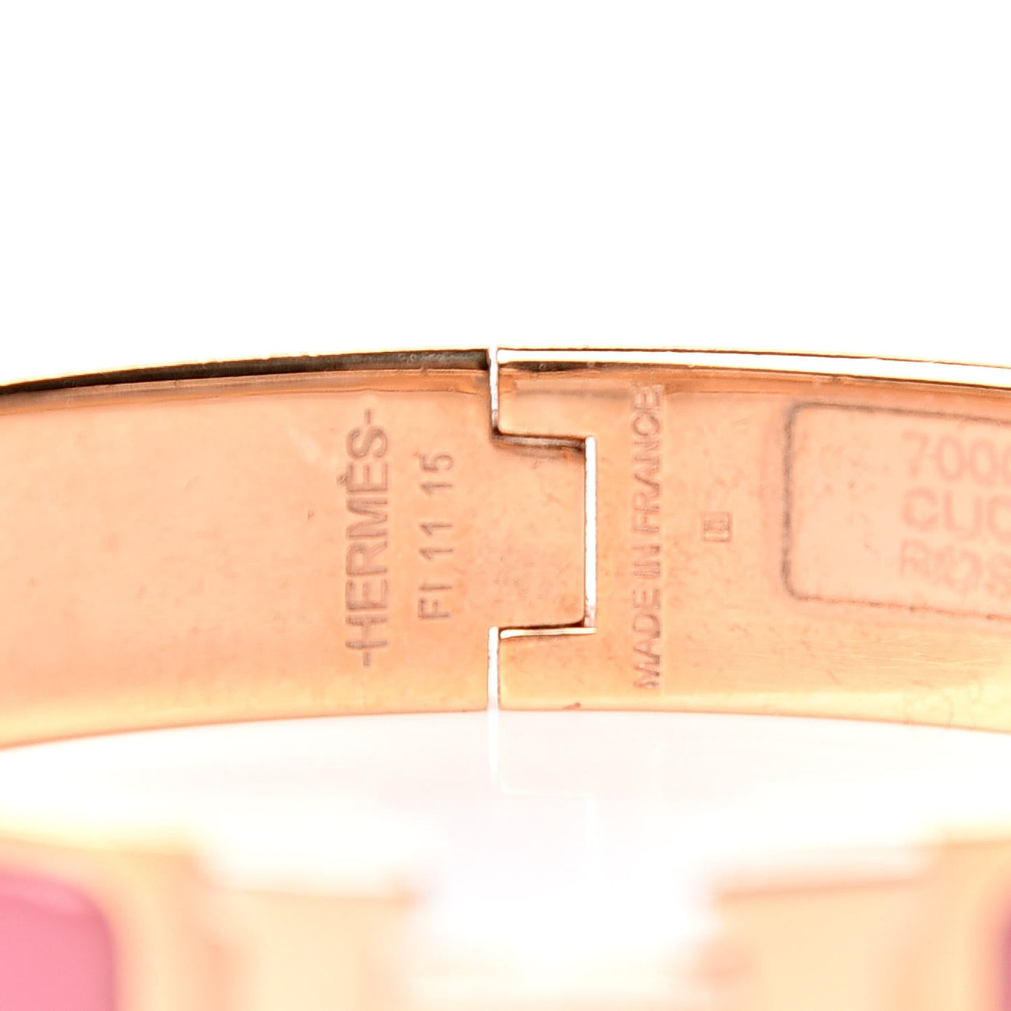 Enamel Narrow Clic Clac H Bracelet PM Rose Velours