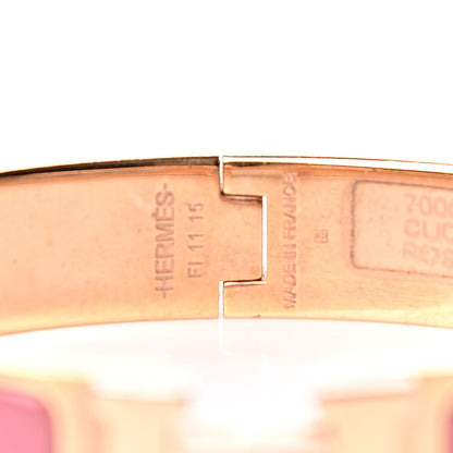 Hermes Enamel Narrow Clic Clac H Bracelet PM Rose Velours 5 of 6
