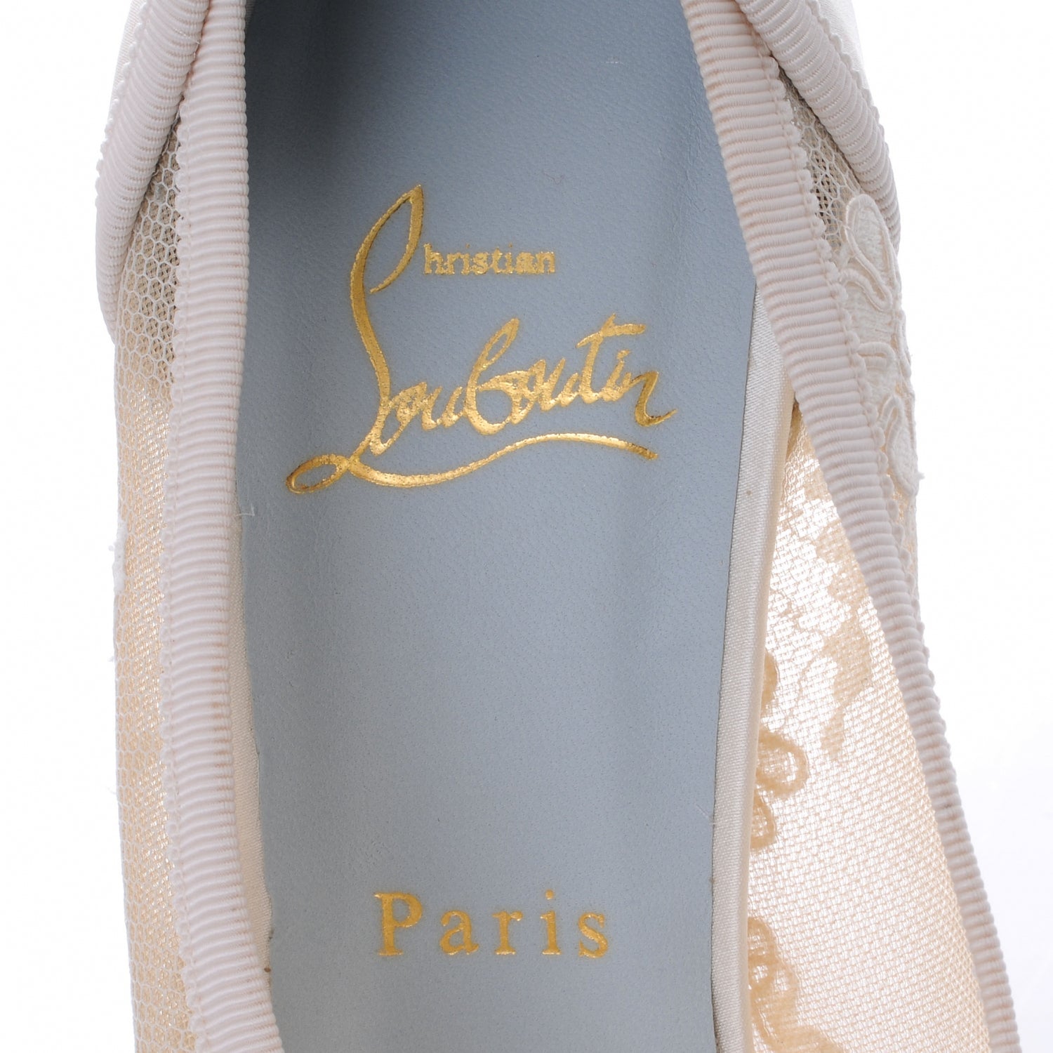 Christian Louboutin Crepe Satin Lace Tsar 140 Heels 38 White 6 of 6