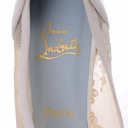 Christian Louboutin Crepe Satin Lace Tsar 140 Heels 38 White 6 of 6