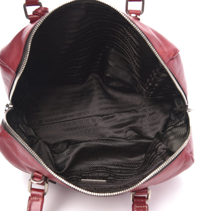 Prada Glace Calfskin Boston Bag Rosso 5 of 12
