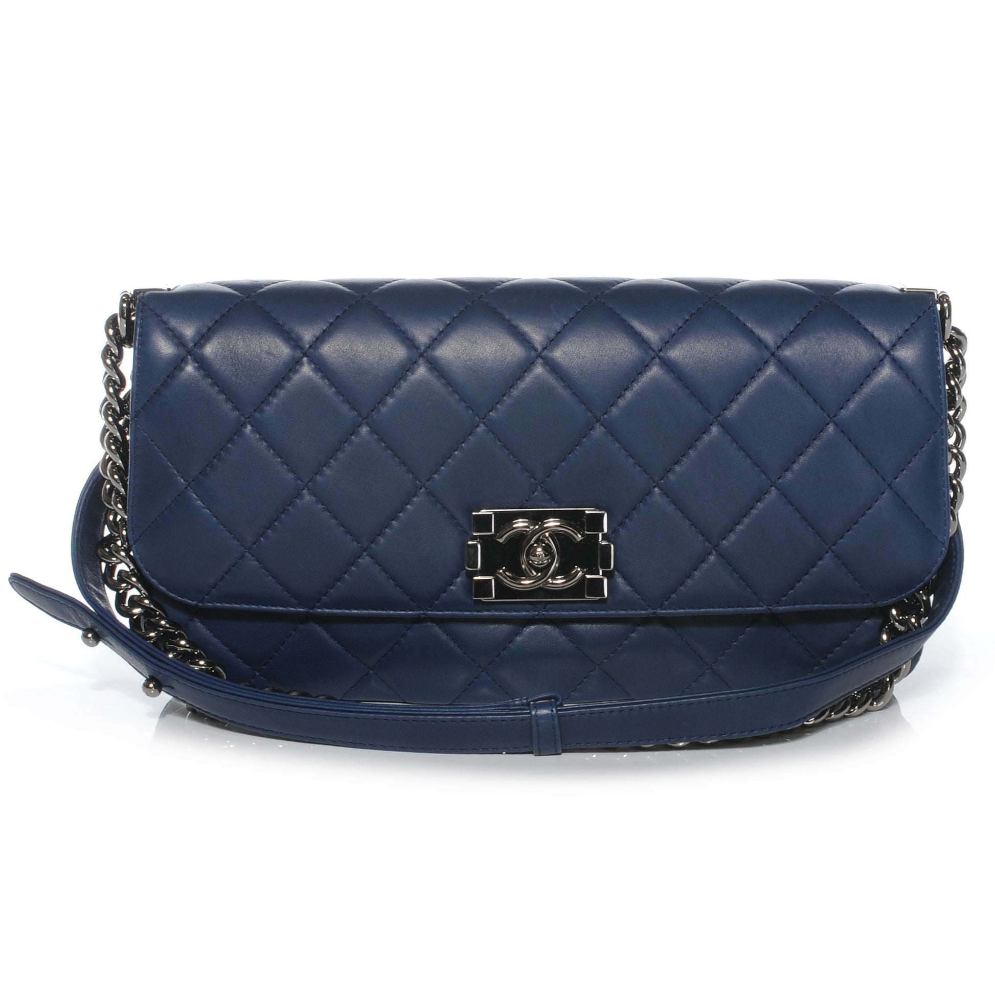 Chanel Lambskin Quilted Soft Boy Flap Blue 1 of 7
