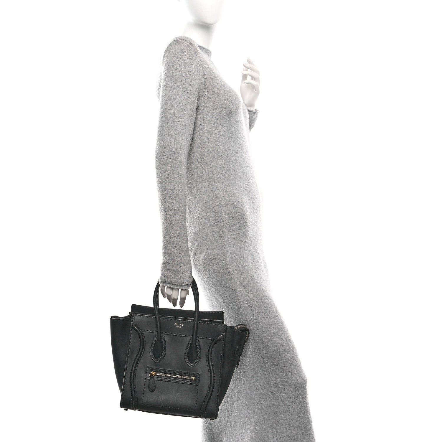 Celine Smooth Calfskin Micro Luggage Black 2 of 9