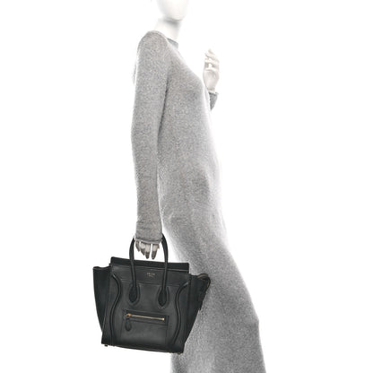 Celine Smooth Calfskin Micro Luggage Black 2 of 9
