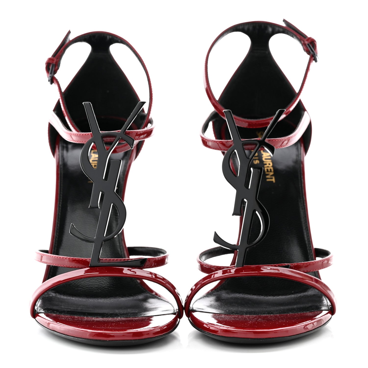 Saint Laurent Patent Calfskin Cassandra 100 Sandals 40 Red Laquer 2 of 12