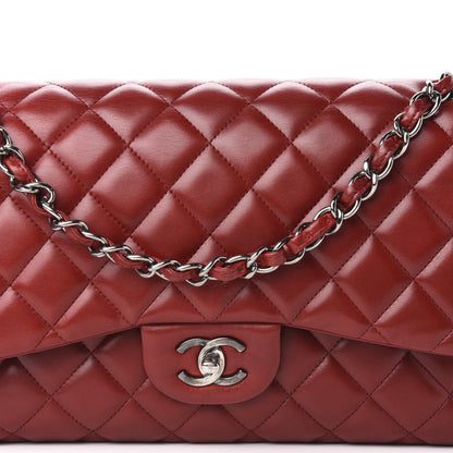 Chanel Lambskin Quilted Jumbo Double Flap Red 6 of 14