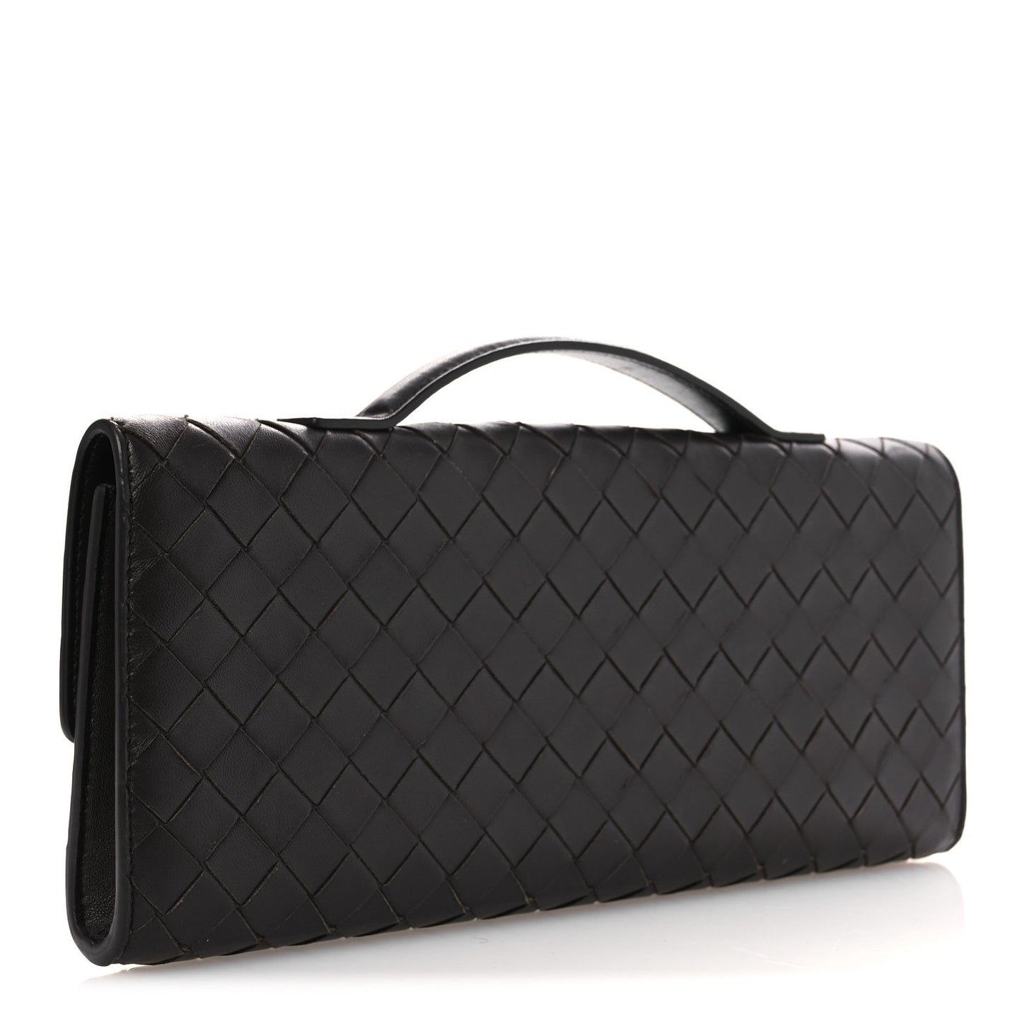 Nappa Intrecciato Long Andiamo Top Handle Clutch Fondant