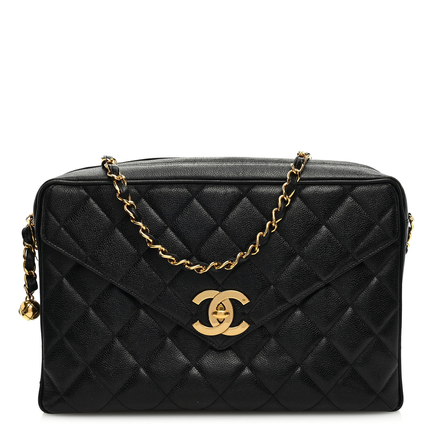Chanel Caviar Envelope Large Camera Case Black 1 of 11