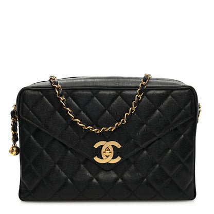 Chanel Caviar Envelope Large Camera Case Black 1 of 11