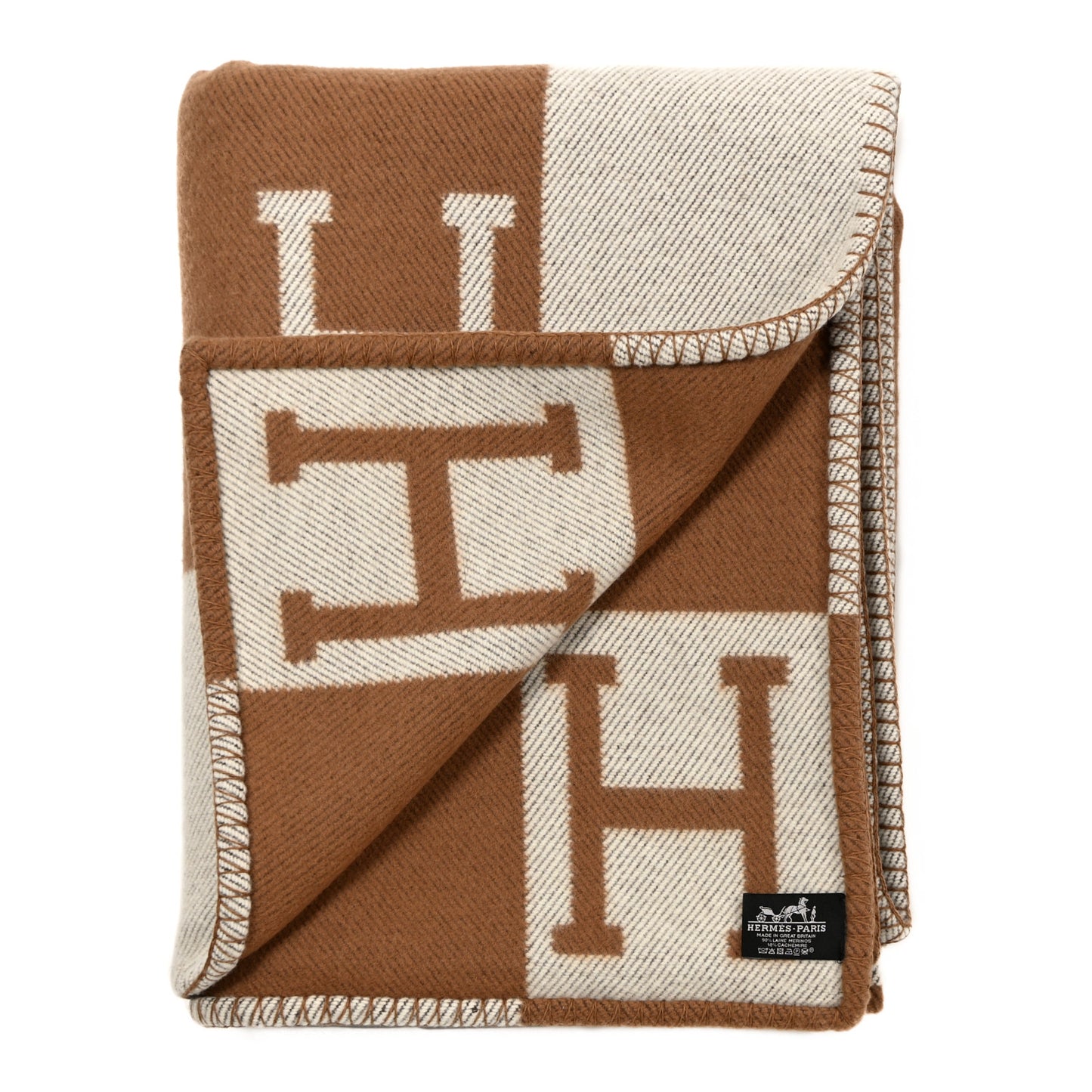 Wool Cashmere Avalon Blanket Ecru Camel