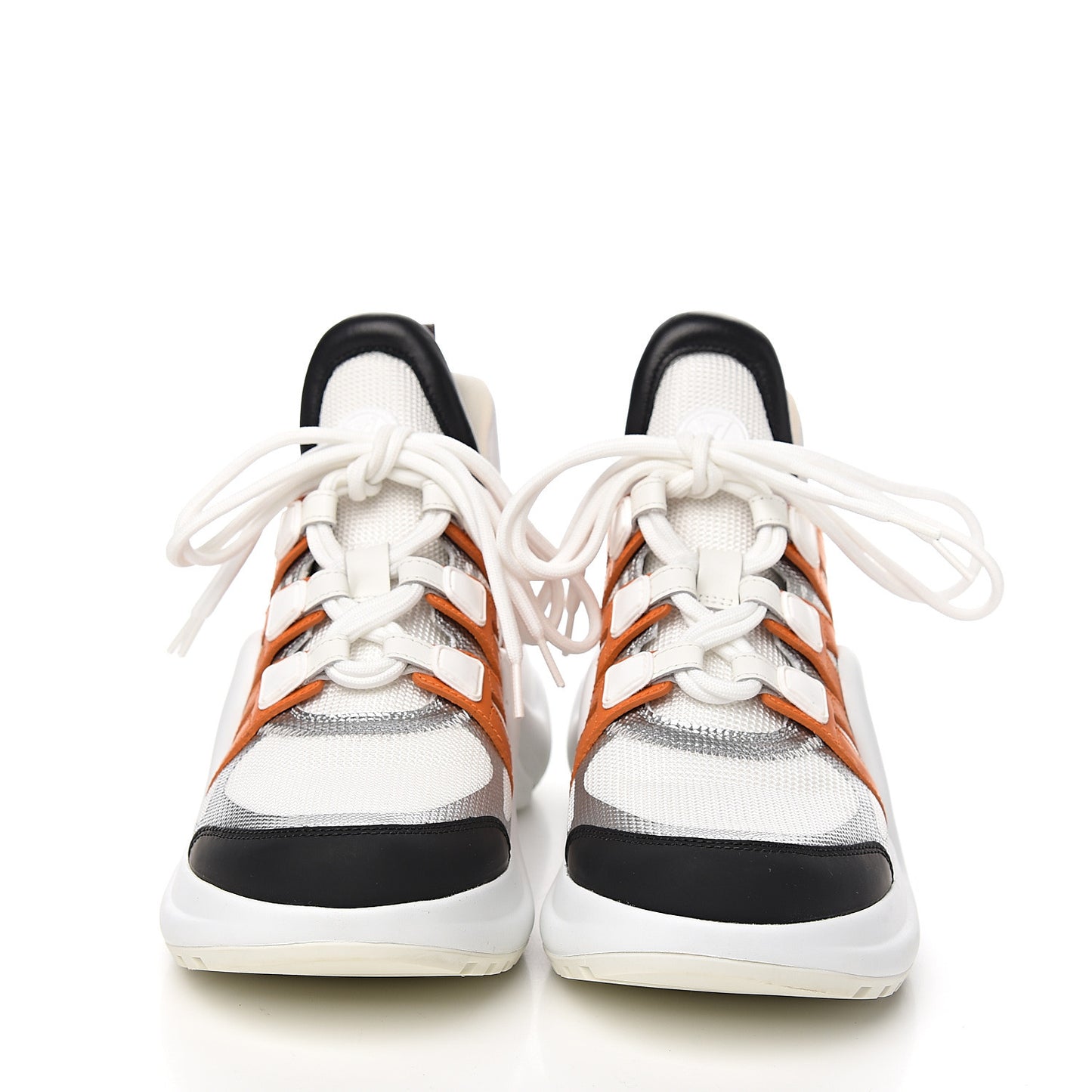 Calfskin Technical Nylon LV Archlight Sneakers 37 White Orange Blue