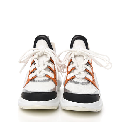 Louis Vuitton Calfskin Technical Nylon LV Archlight Sneakers 37 White Orange Blue 2 of 9