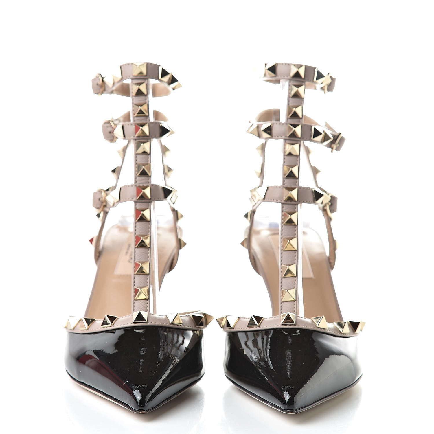 Valentino Garavani Patent Nappa Rockstud Ankle Strap 65mm Pumps 36 Black Poudre 2 of 10