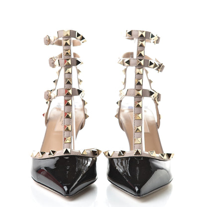 Valentino Garavani Patent Nappa Rockstud Ankle Strap 65mm Pumps 36 Black Poudre 2 of 10