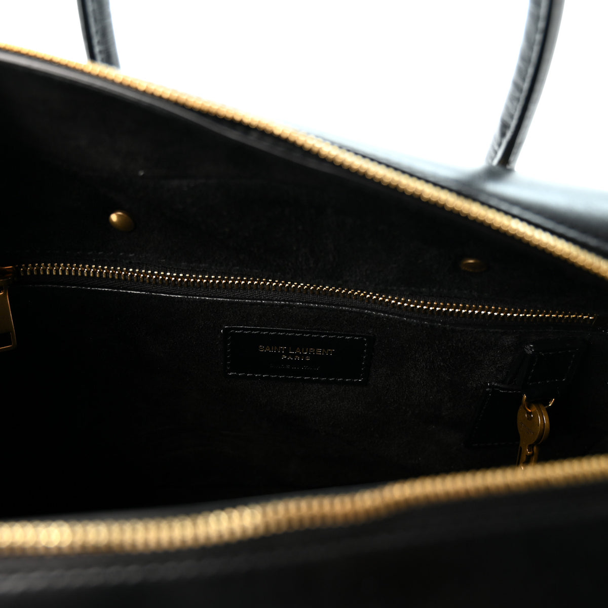 Saint Laurent Smooth Calfskin Small SLP Bauletto Bag Black 6 of 10