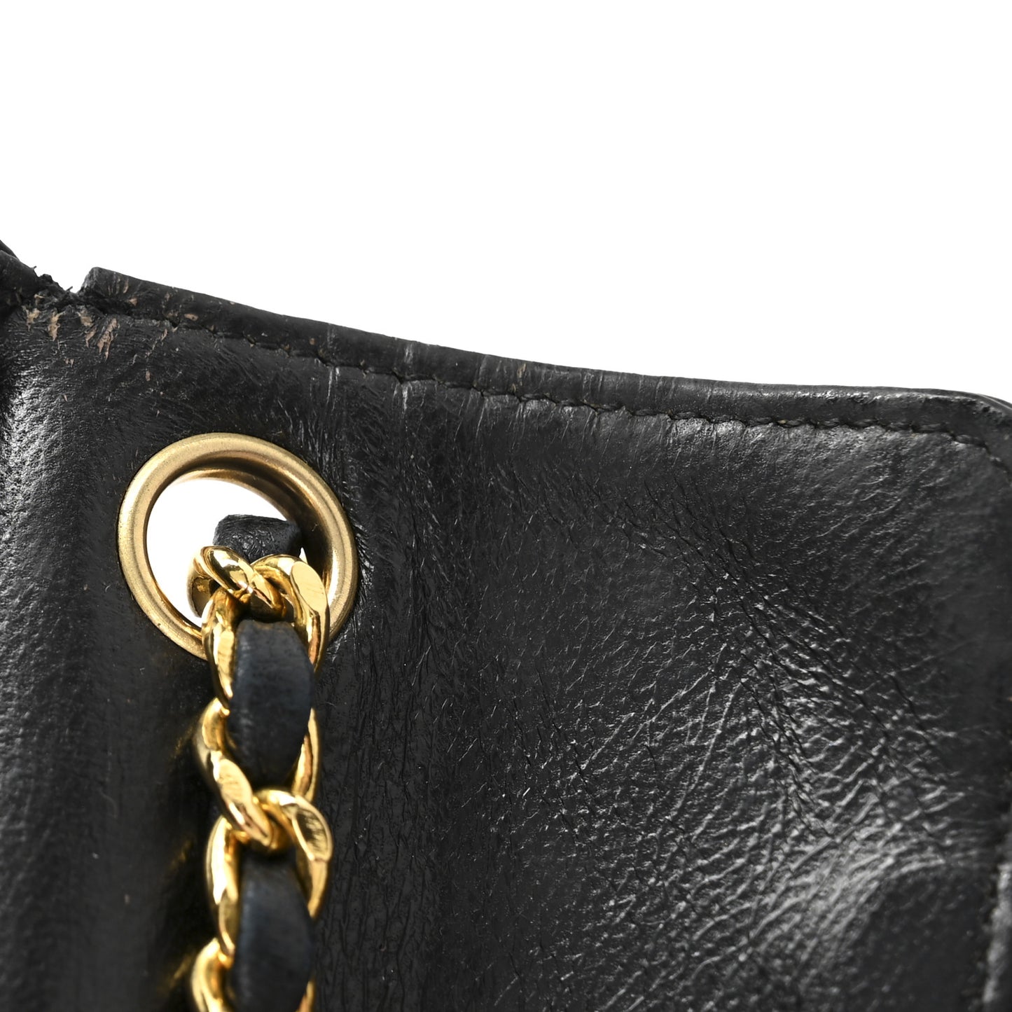 Lambskin Quilted Mini Flap Belt Bag Charm Black Black
