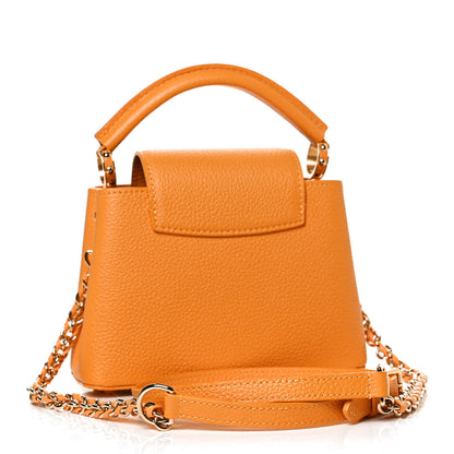 Louis Vuitton Taurillon Mini Capucines Sunbeam Yellow 2 of 11