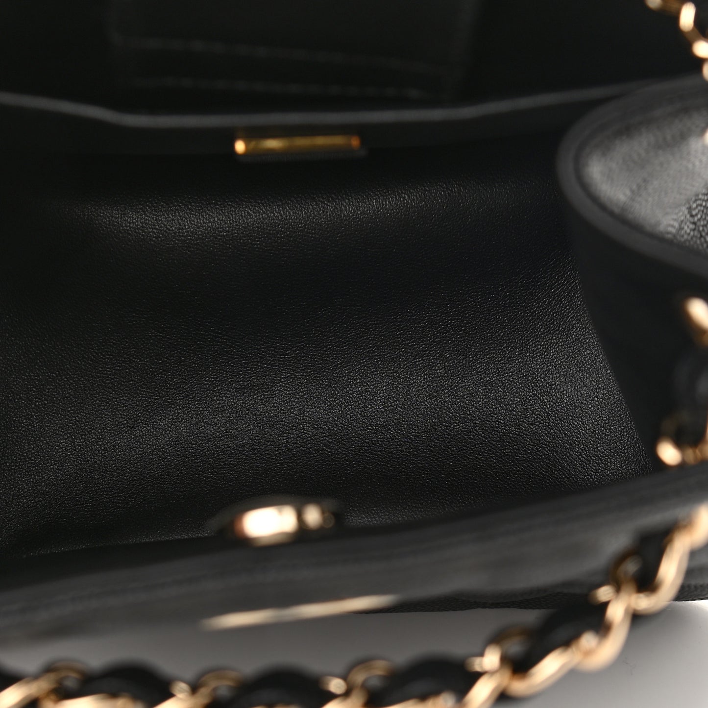 Caviar Quilted Mini Bucket Bag Black