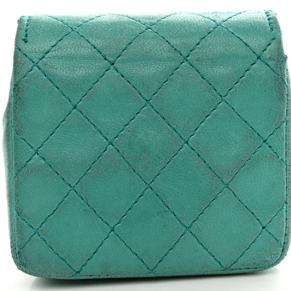 Chanel Lambskin Quilted Mini Pouch Bag Charm Keychain Turquoise 10 of 13