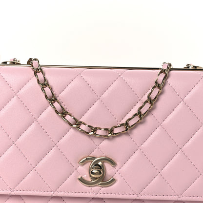 Chanel Lambskin Quilted Trendy Chain CC Wallet On Chain WOC Light Pink 9 of 14