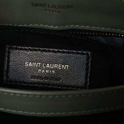 Saint Laurent Calfskin Y Quilted Monogram Toy Loulou Crossbody Bag Light Sage 6 of 11