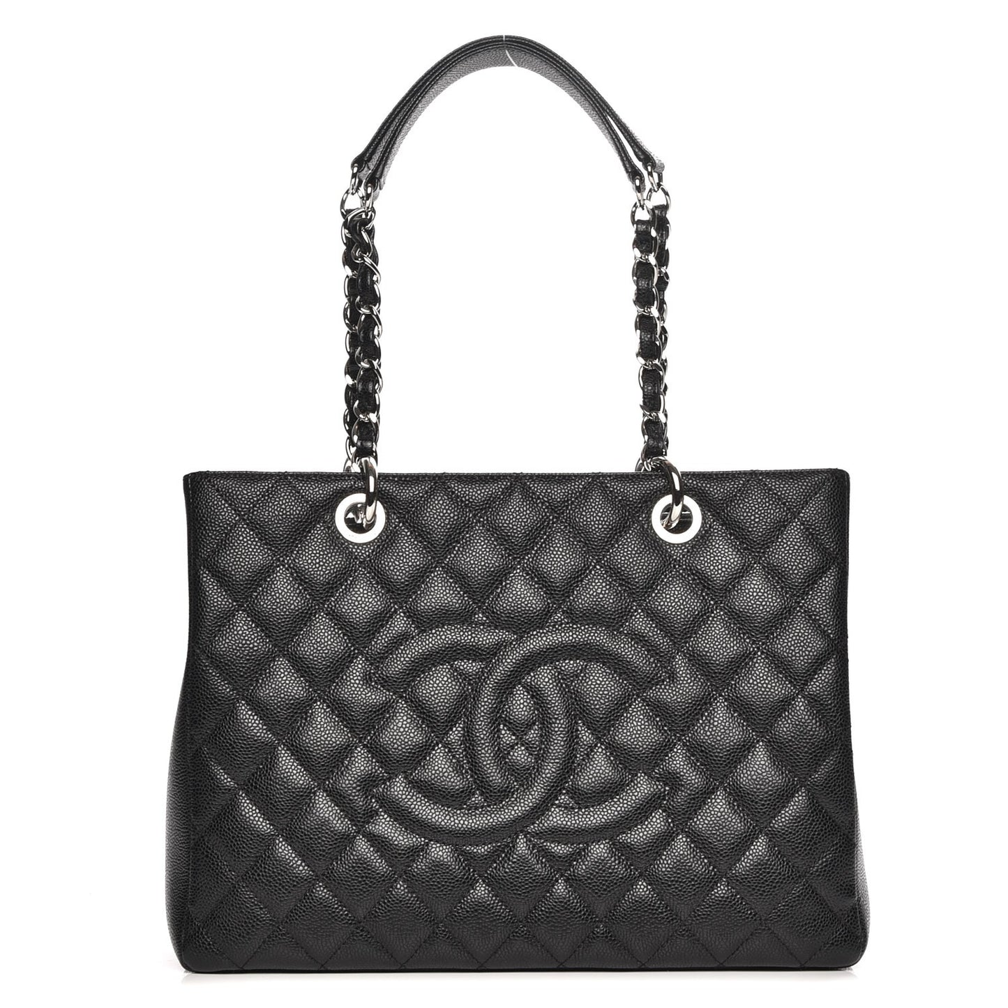 Caviar Quilted Grand Shopping Tote GST Black