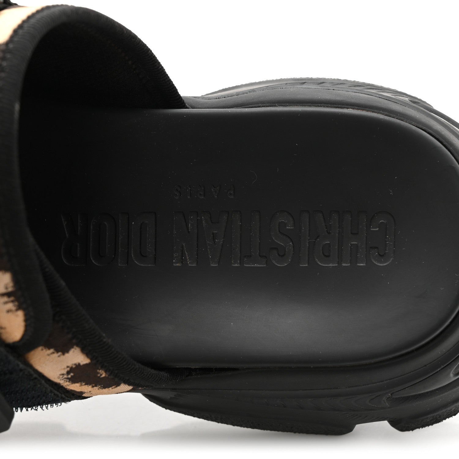 Christian Dior Technical Fabric Nylon Leopard Print D-Wander Slide Sandals 39 Black Brown 9 of 10