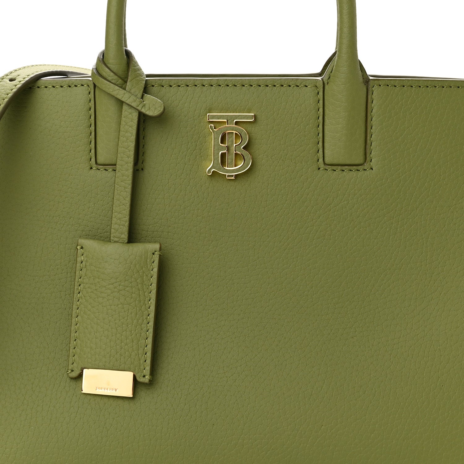 Burberry Grained Calfskin Mini Frances Tote Spruce Green 7 of 9