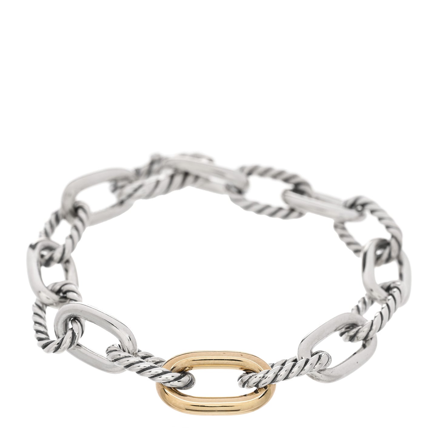 Sterling Silver 18K Yellow Gold 8.5mm Madison Chain Bracelet