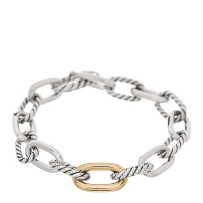 David Yurman Sterling Silver 18K Yellow Gold 8.5mm Madison Chain Bracelet 1 of 3