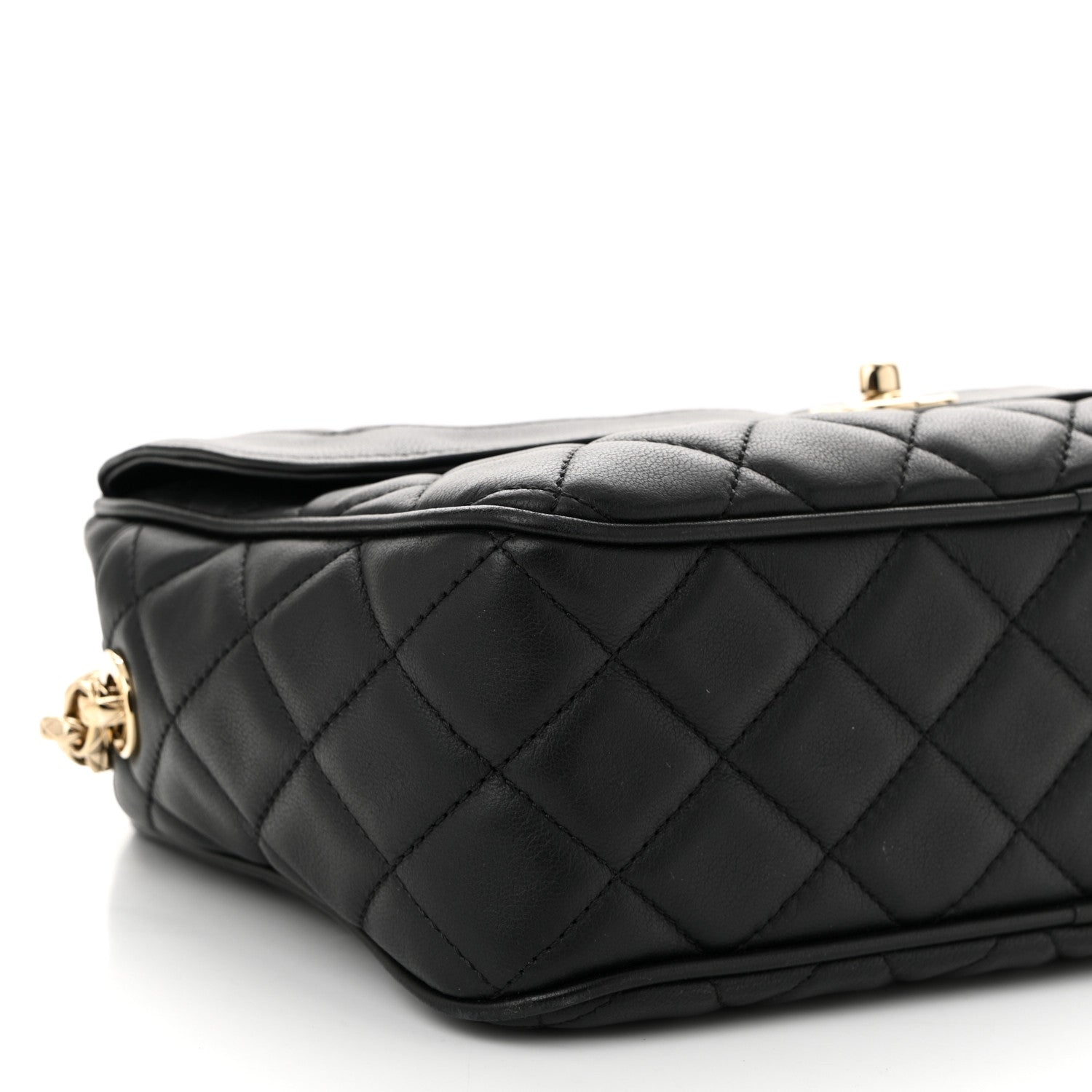 Chanel Lambskin Quilted Tassel Flap Camera Case Black 16 of 19