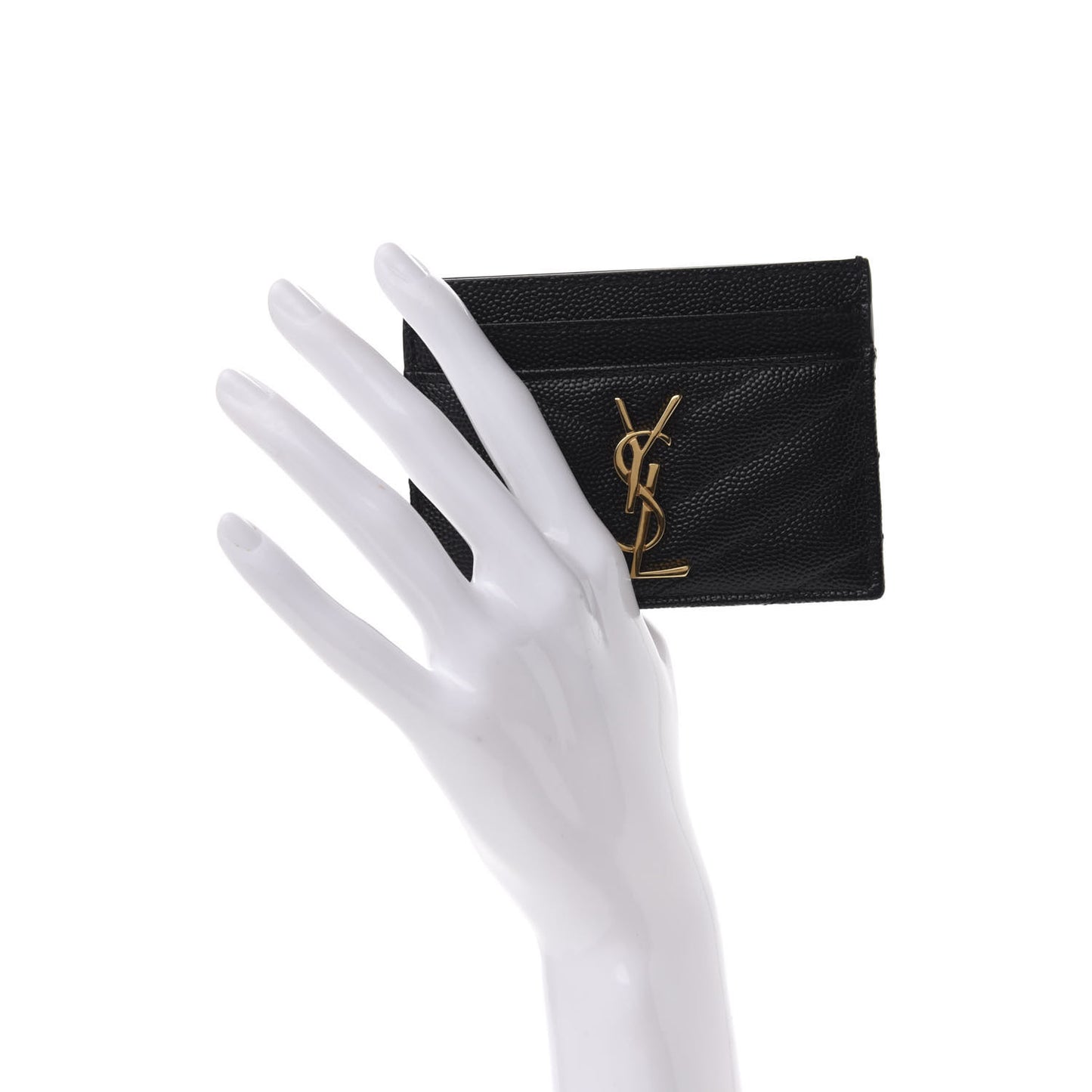 Grain De Poudre Matelasse Chevron Monogram Credit Card Case Black