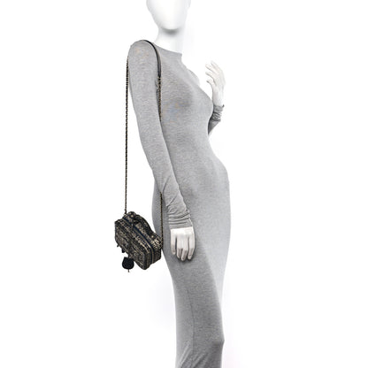 Chanel Tweed Snakeskin Quilted Small CC Filigree Vanity Case Navy Multicolor 2 of 10