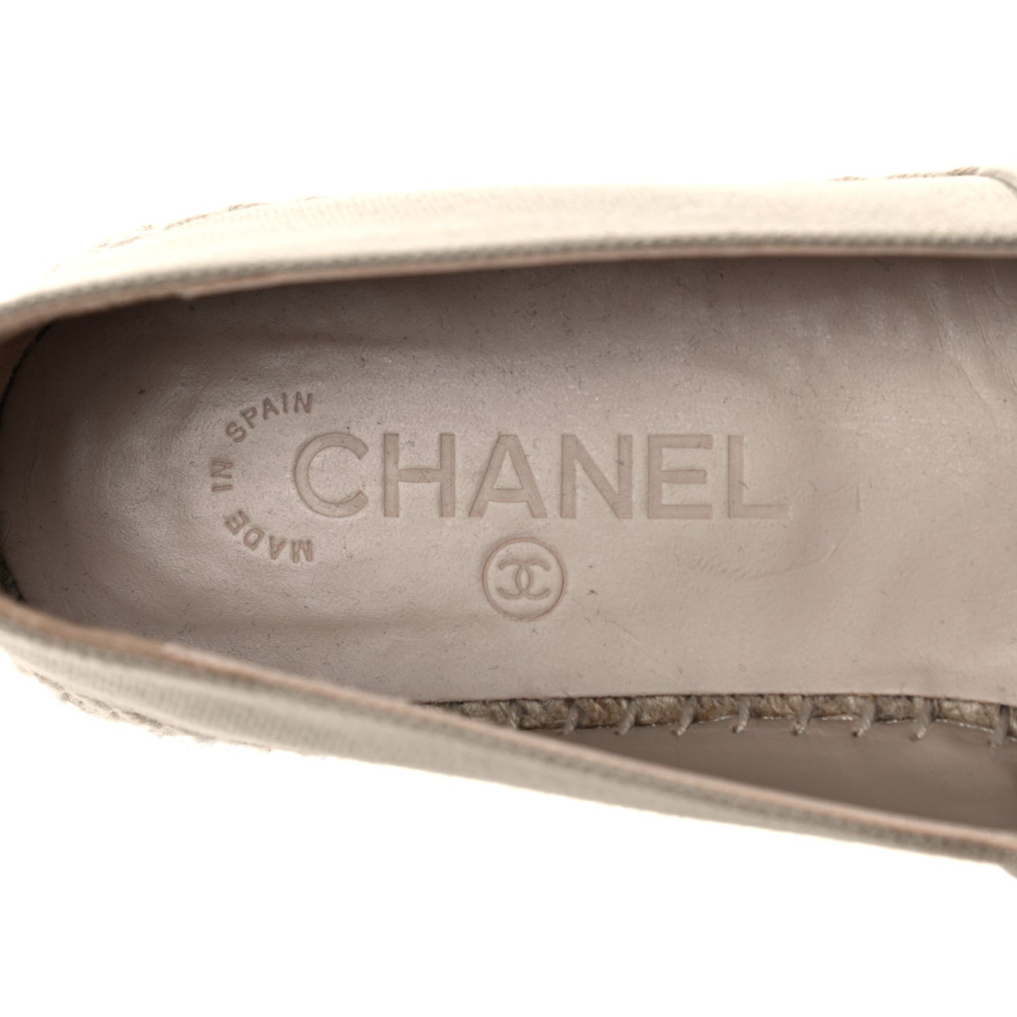 Canvas Grosgrain CC Espadrilles 39 Beige Black