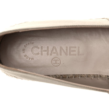 Chanel Canvas Grosgrain CC Espadrilles 39 Beige Black 7 of 9