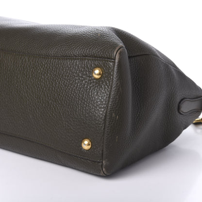 Prada Vitello Daino Top Handle Zip Tote Militare 7 of 10