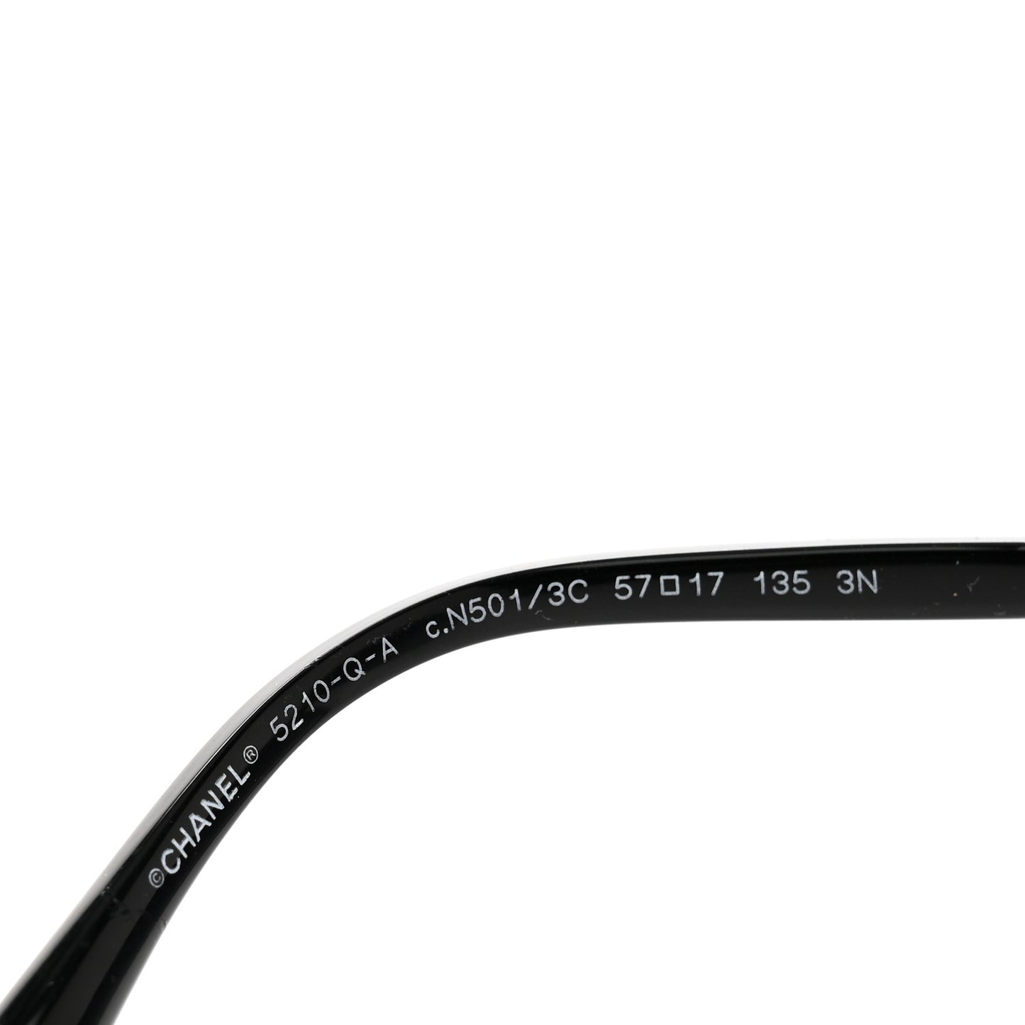 Lambskin Square Chain Sunglasses 5210-Q-A Black