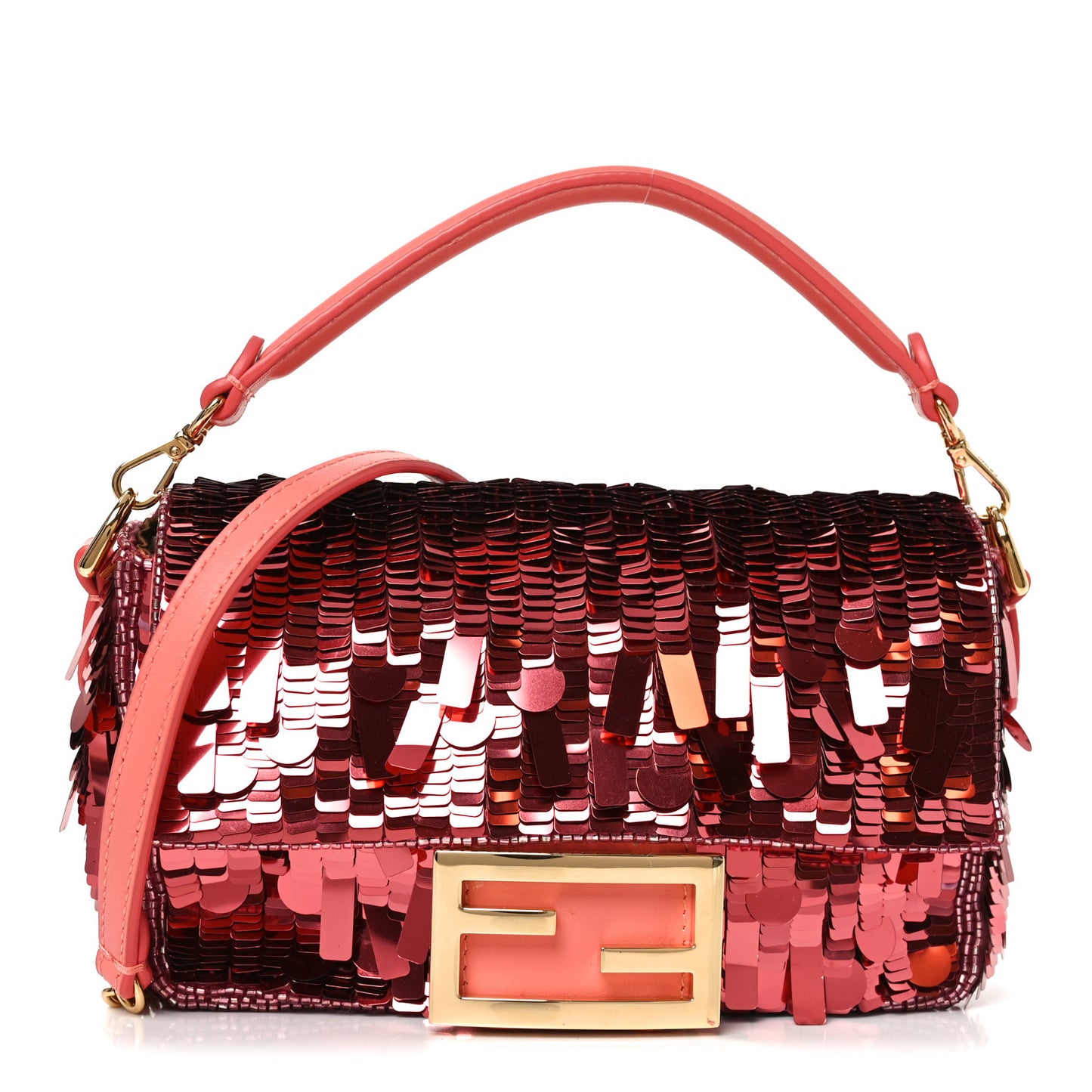 Sequin Paillettes Vitello Grace Sex and the City Mini Baguette Pink