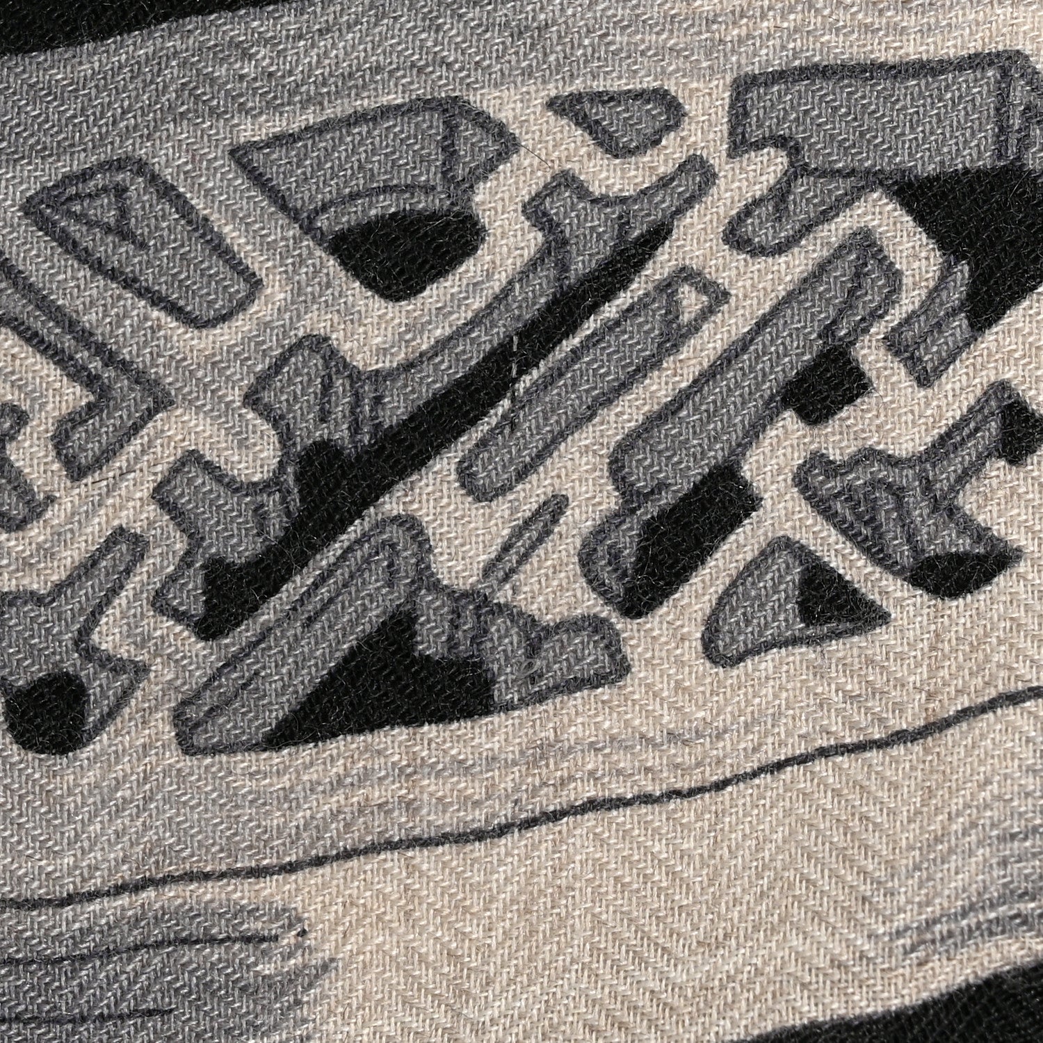 Hermes Silk Etriers Remix Application Coeur Giant Triangle Scarf Vert Black Multicolor 6 of 6